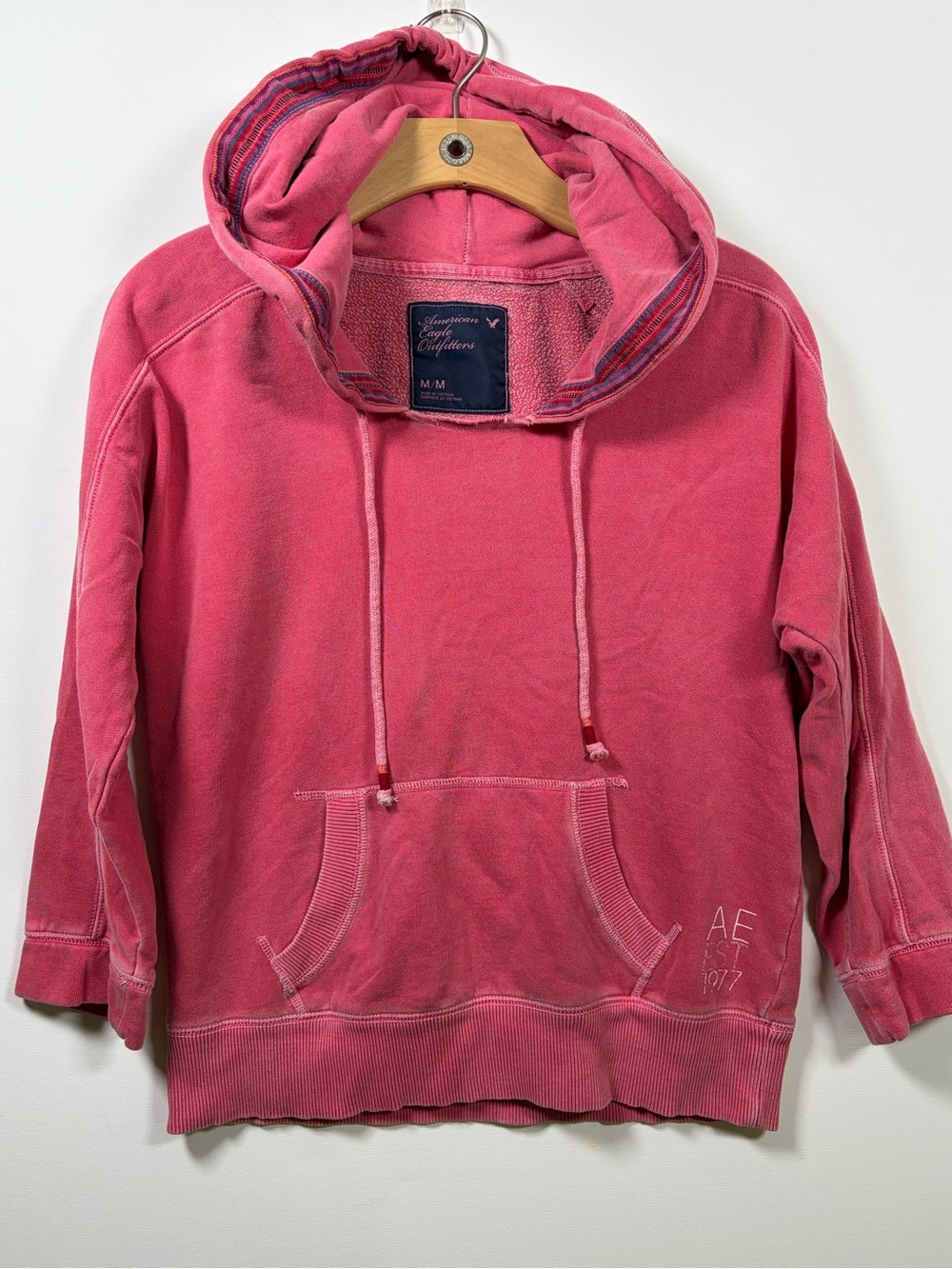 VNTG 2010 American Eagle Pink Garment Dyed Hoodie M